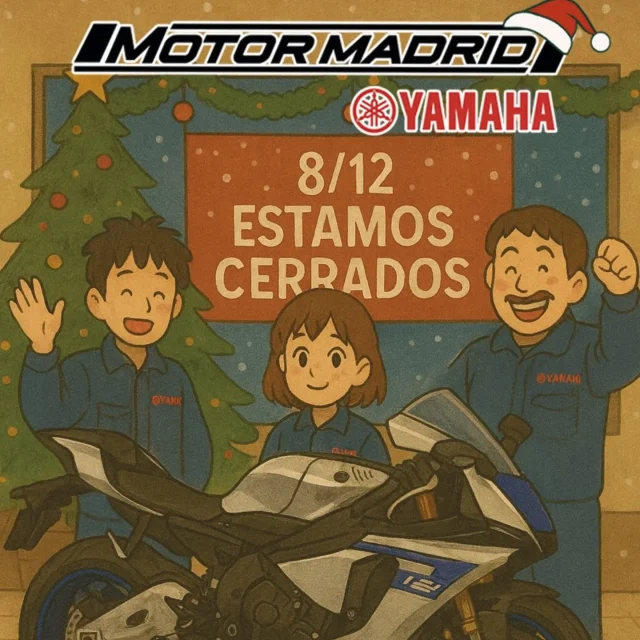 El lunes 8 de diciembre estamos cerrados.

Os deseamos un feliz punte a todos 🥳🎄

#nationalholiday 
#madridmotorandmotorsport 
#motormadrid 
#yamaha 
#studioghibli