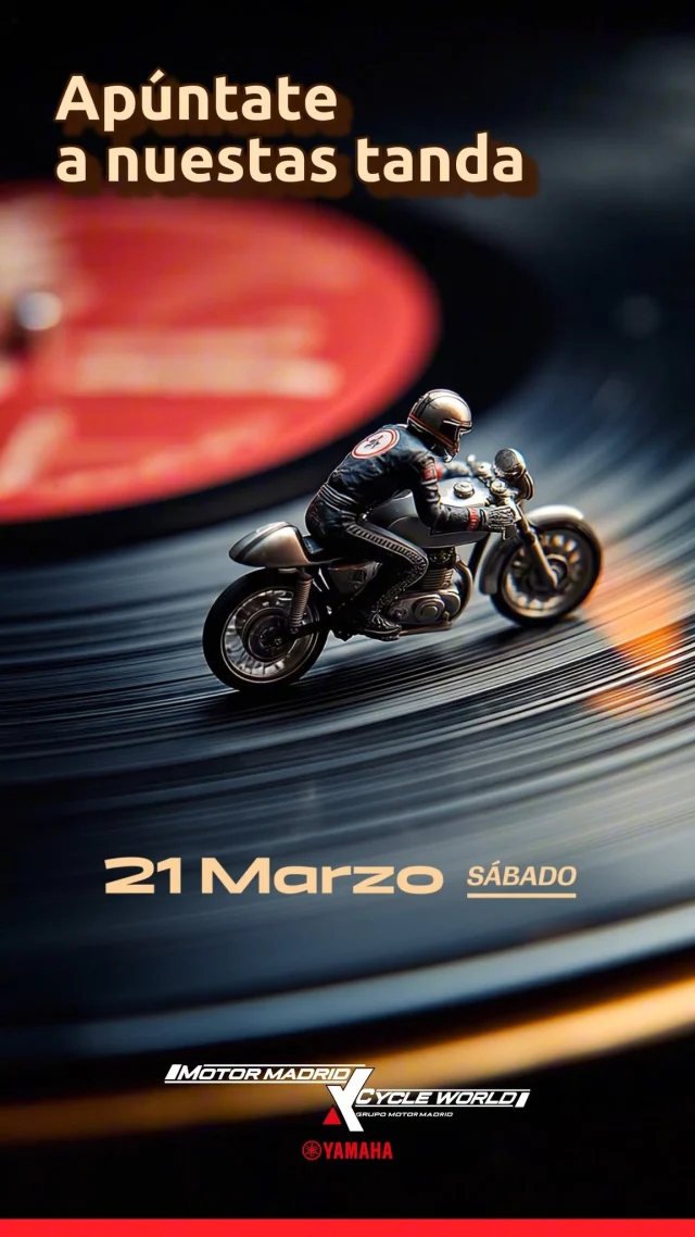 Ven a probar tu nueva Yamaha en el X-Madrid
El día 21/03/2026 tendrá lugar el evento del día de la moto y, por supuesto, que estamos con nuestras demos para hacer con vosotros una ruta de prueba.

Si quieres apuntarte a una de nuestras tandas, envíanos un mensaje y te pasaremos el enlace para hacer la solicitud :)

¡¡Esperamos veros en muchos!!

@cycleworldyamaha